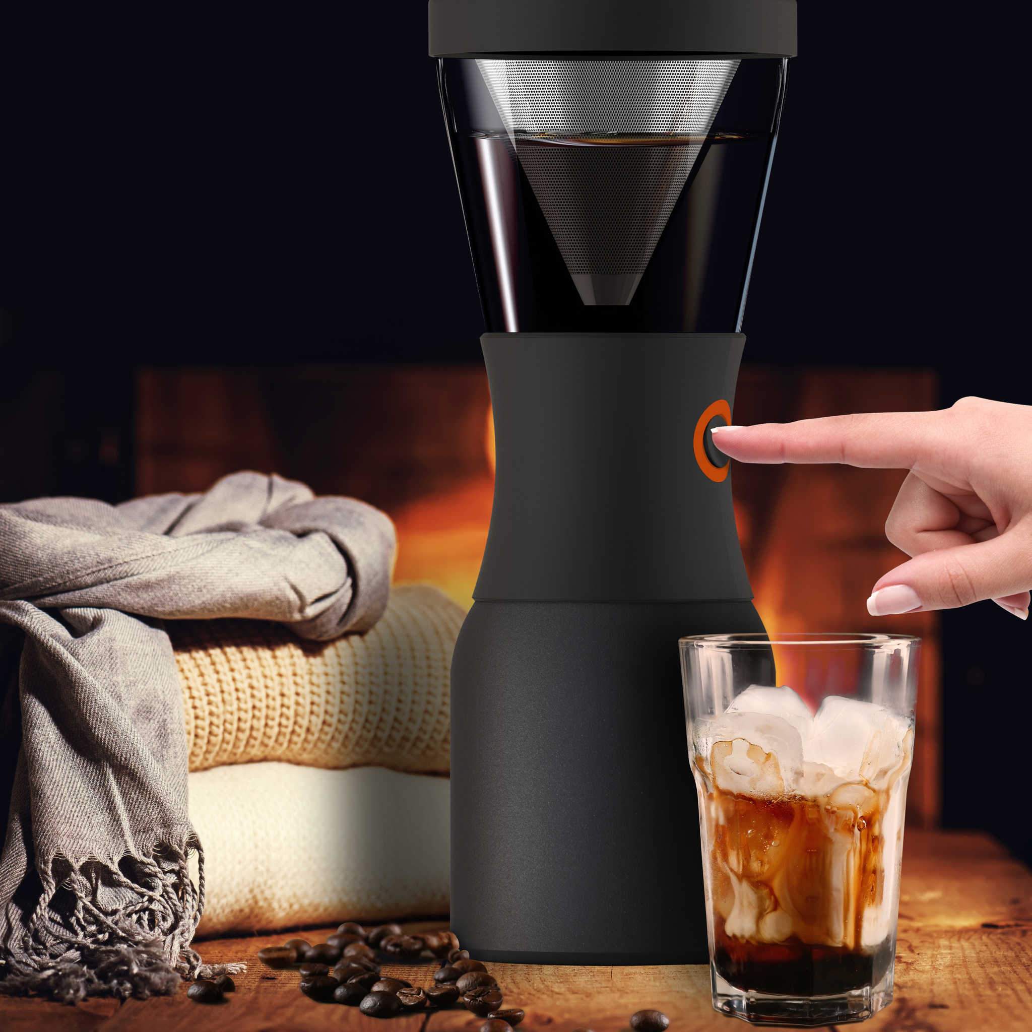 Portable Cold Brew Coffee Maker 34 oz Asobu Black - Image 4